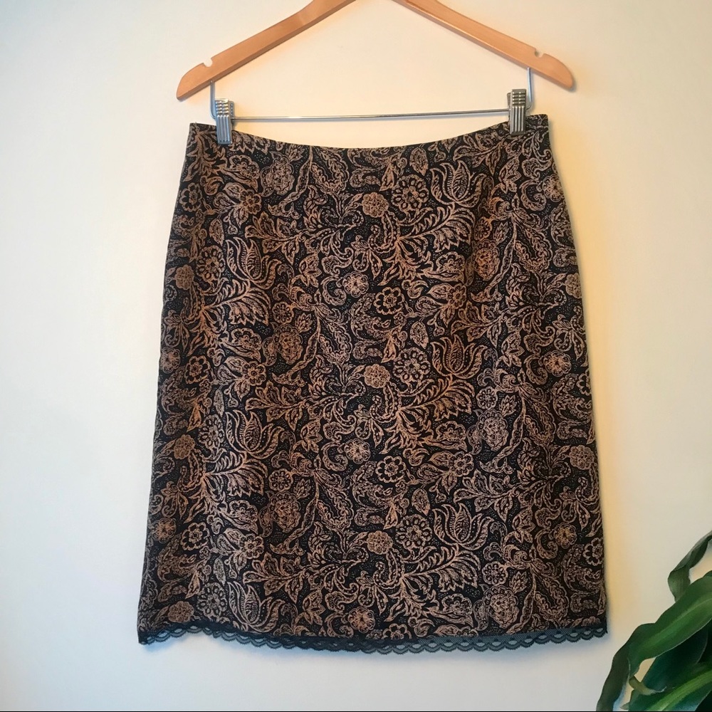 Paisley Print 100% Silk Skirt